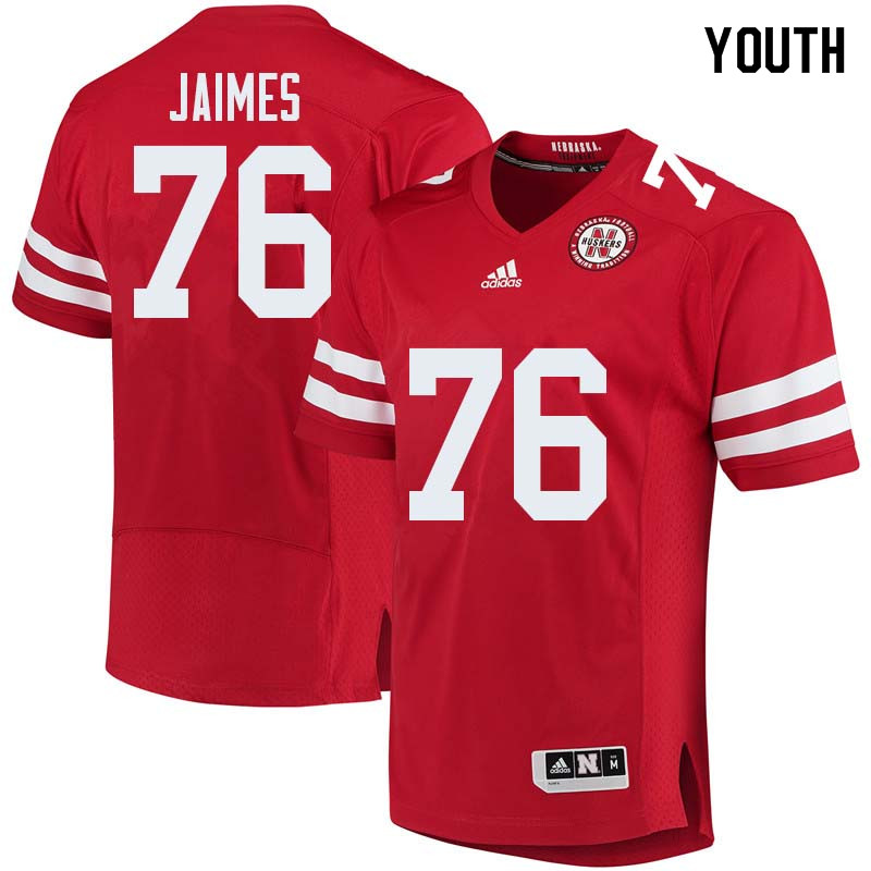 Youth #76 Brenden Jaimes Nebraska Cornhuskers College Football Jerseys Sale-Red - Click Image to Close